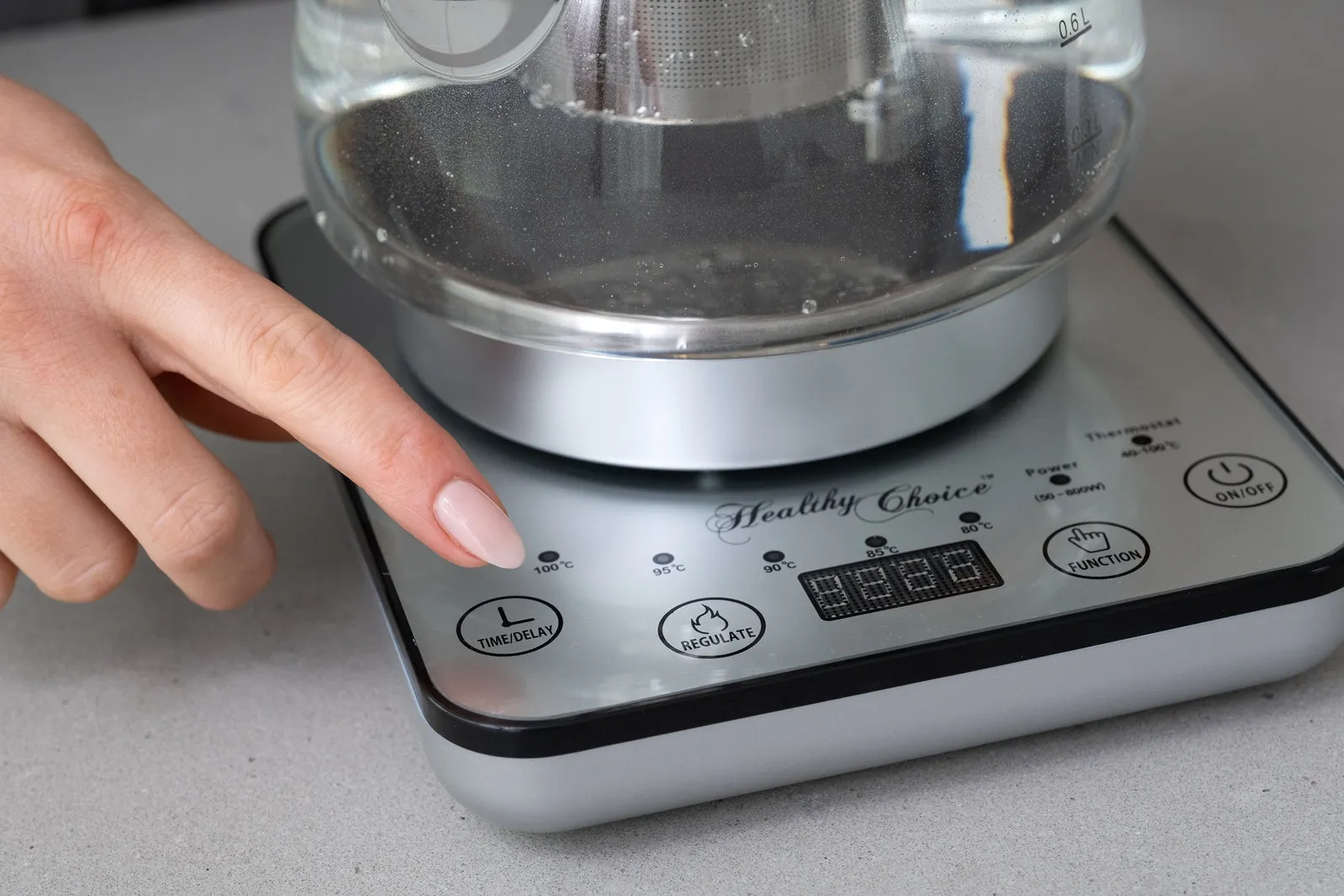 1.2L Digital Glass Kettle | Electric Tea Pot & Infuser, 800W