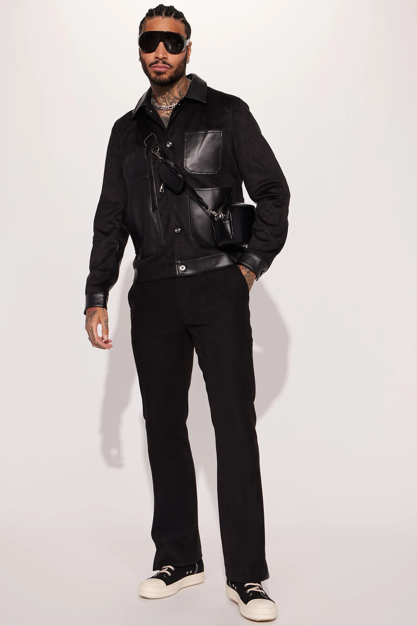 All Or Nothing Faux Suede Jacket - Black