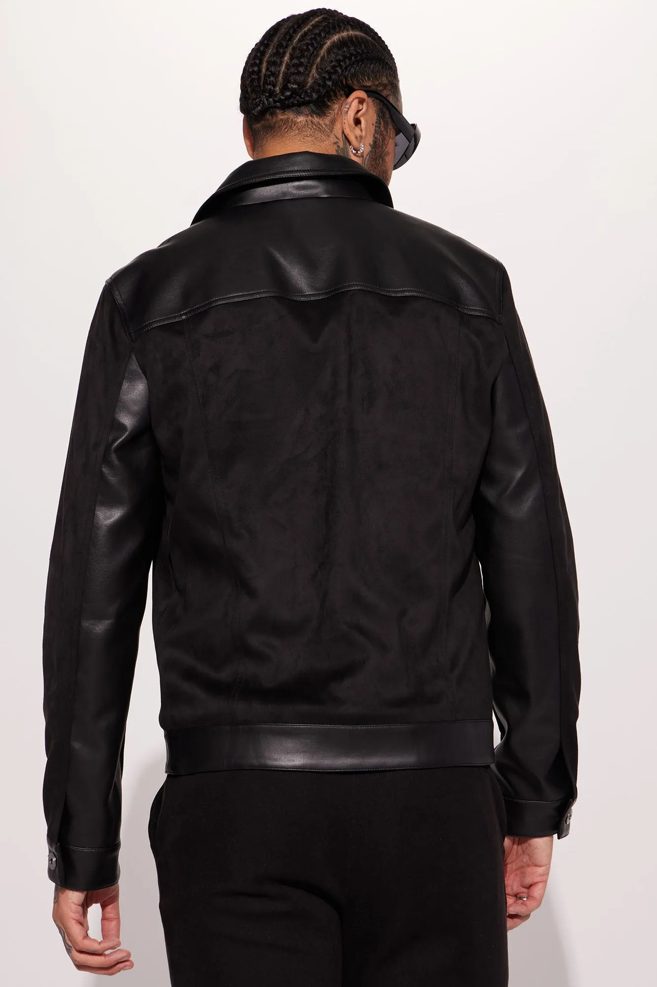 All Or Nothing Faux Suede Jacket - Black