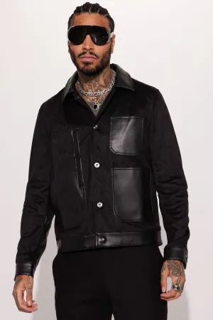 All Or Nothing Faux Suede Jacket - Black