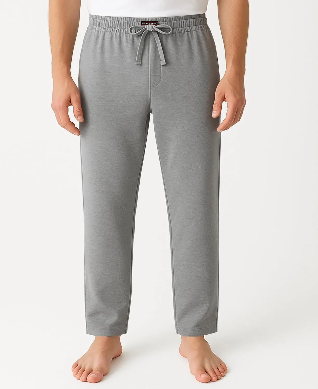 Andrew Scott Men's 6 Pack 100% Cotton Jersey Knit Yoga Lounge & Sleep Pajama Pants