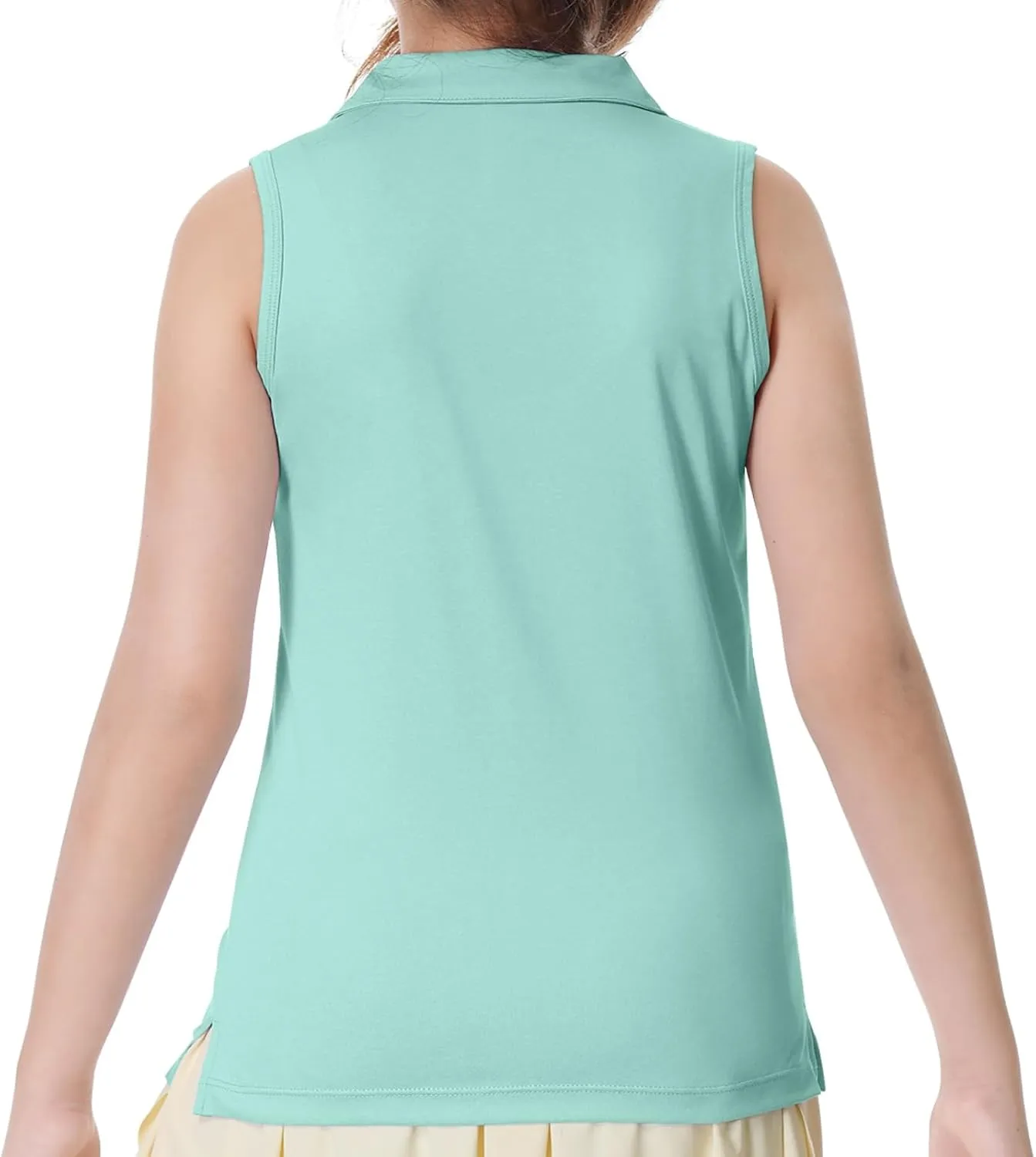 ANIVIVO Girls' Polo Shirts Sleeveless kids Golf Tennis Shirts V Neck Athletic Tank Tops Lightweight Quick Dry