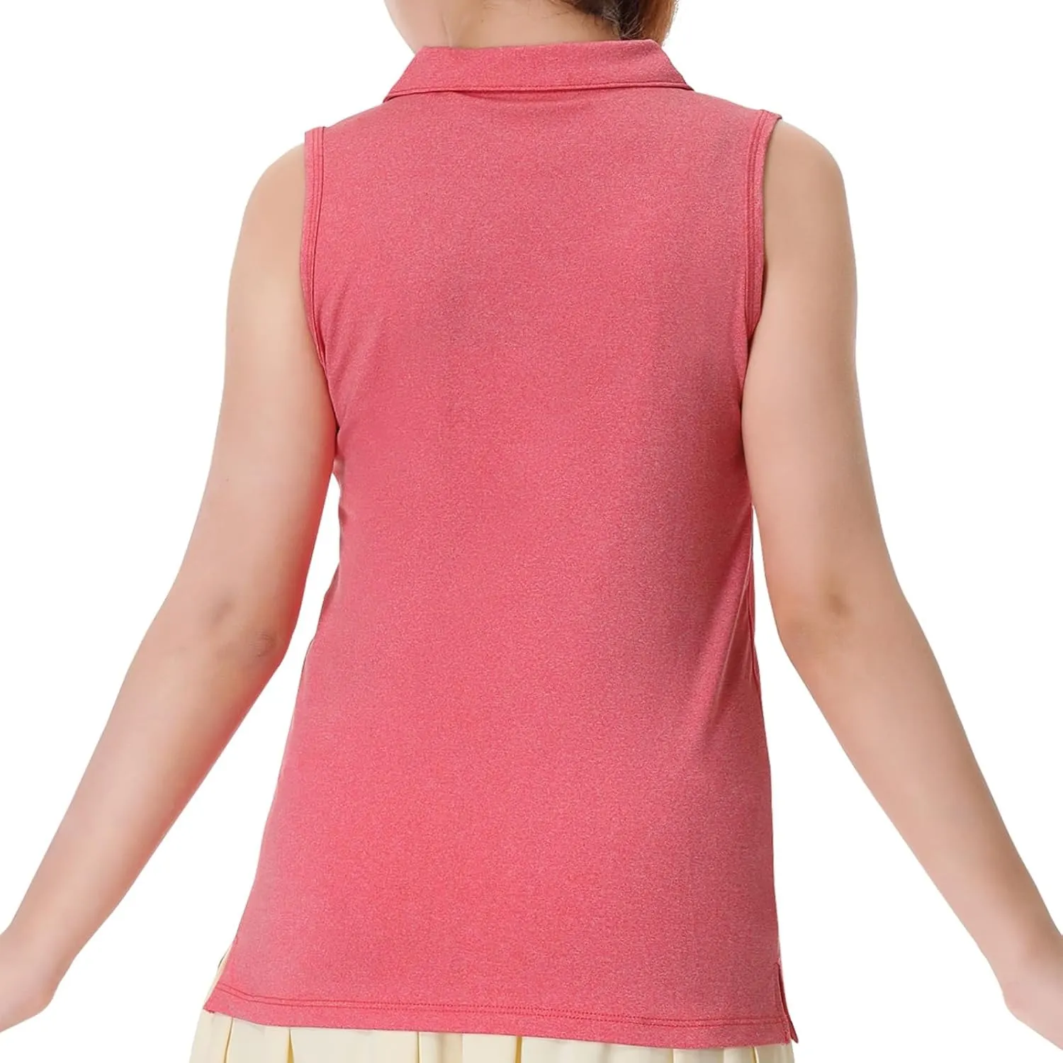 ANIVIVO Girls' Polo Shirts Sleeveless kids Golf Tennis Shirts V Neck Athletic Tank Tops Lightweight Quick Dry