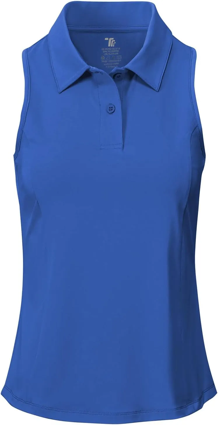BASUDAM Women's Sleeveless Golf Shirts Back-Tuck UPF 50  Active Tennis T-Shirts Polo Tank Tops Quick Dry