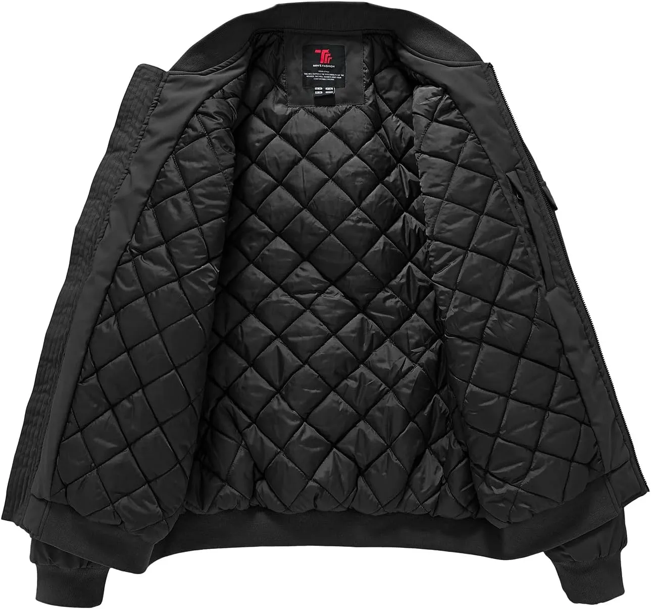 BGOWATU Men's Jacket Windproof Quilted Bomber Jackets Casual Fall Winter Warm Padded Coats Outwear