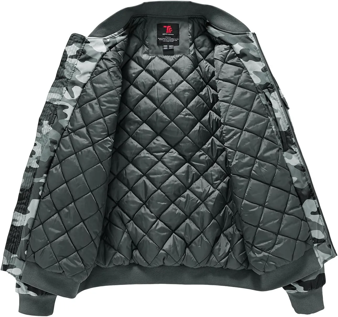 BGOWATU Men's Jacket Windproof Quilted Bomber Jackets Casual Fall Winter Warm Padded Coats Outwear