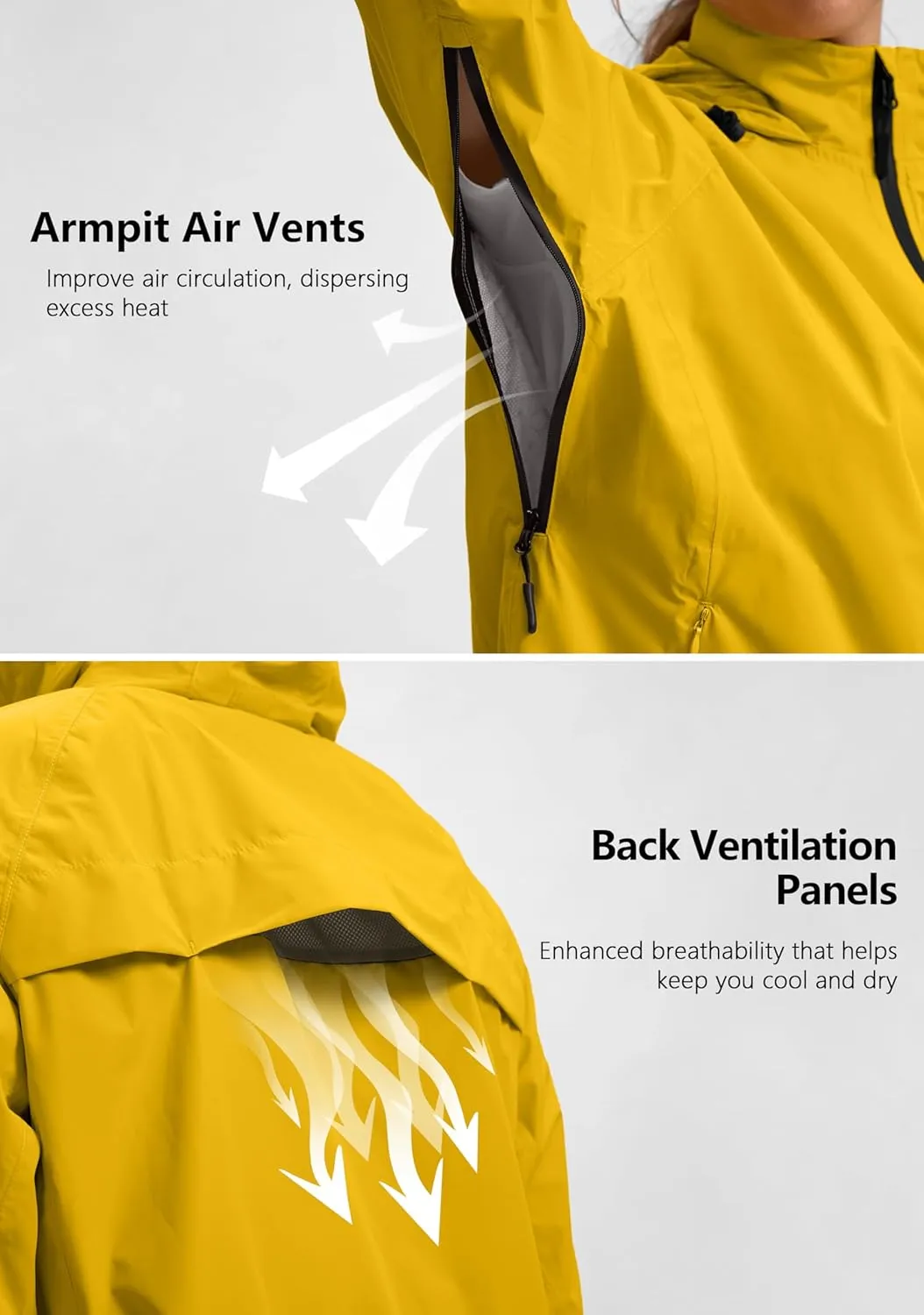 Bikewa Women's Cycling Rain Jackets Waterproof Windbreaker Lightweight Running Windproof Reflective Jacket Packable Hooded