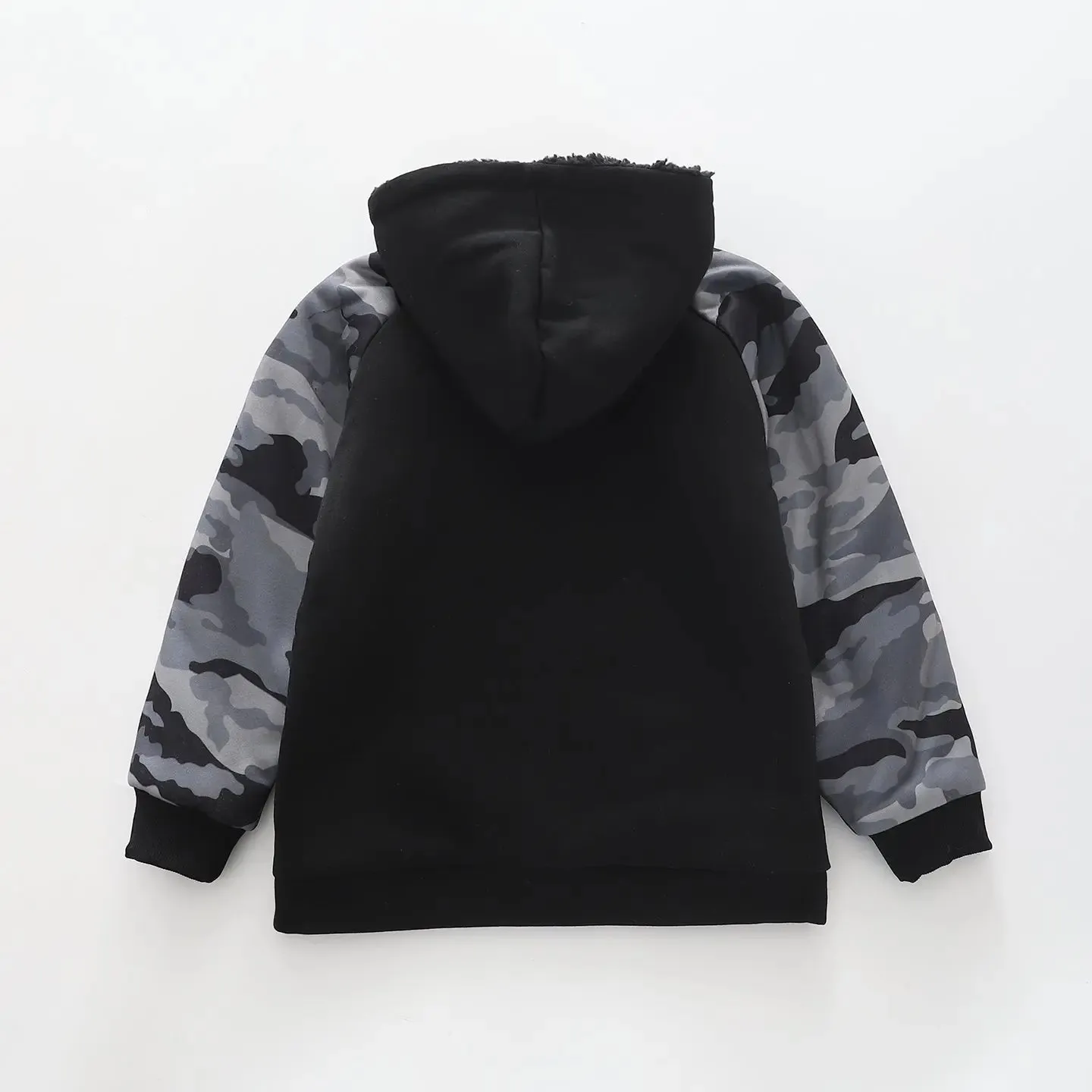 Black Camo, Boys Zip Hoodie