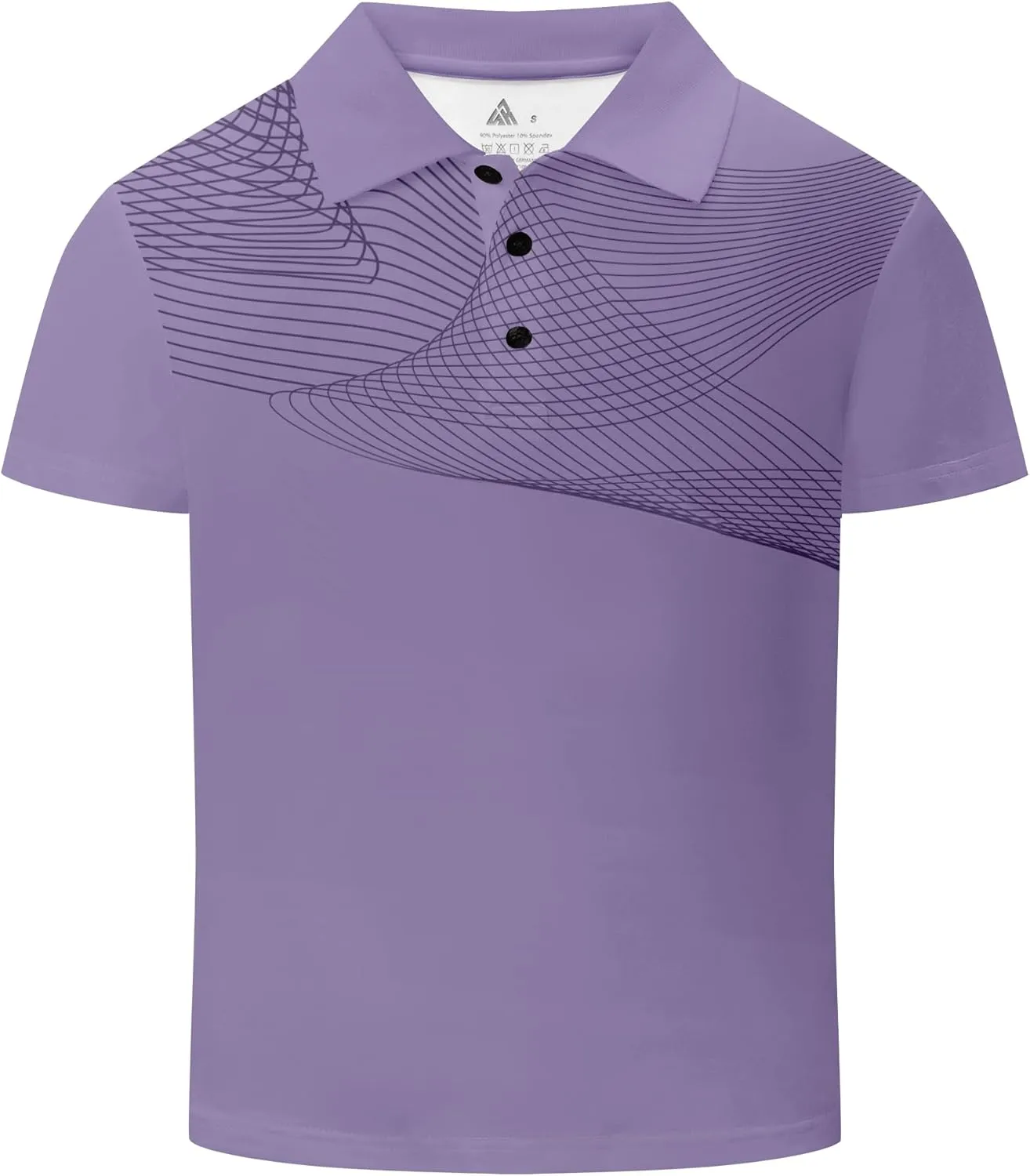Boys Printed Polo Shirt Short Sleeve Stylish Moisture Wicking UPF 30  Performance Golf Shirts 7-16 Years