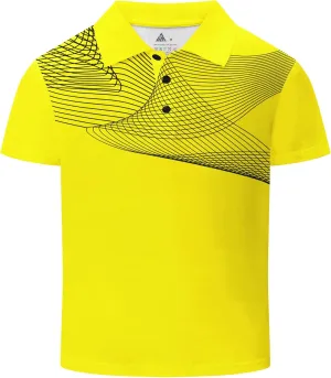 Boys Printed Polo Shirt Short Sleeve Stylish Moisture Wicking UPF 30  Performance Golf Shirts 7-16 Years
