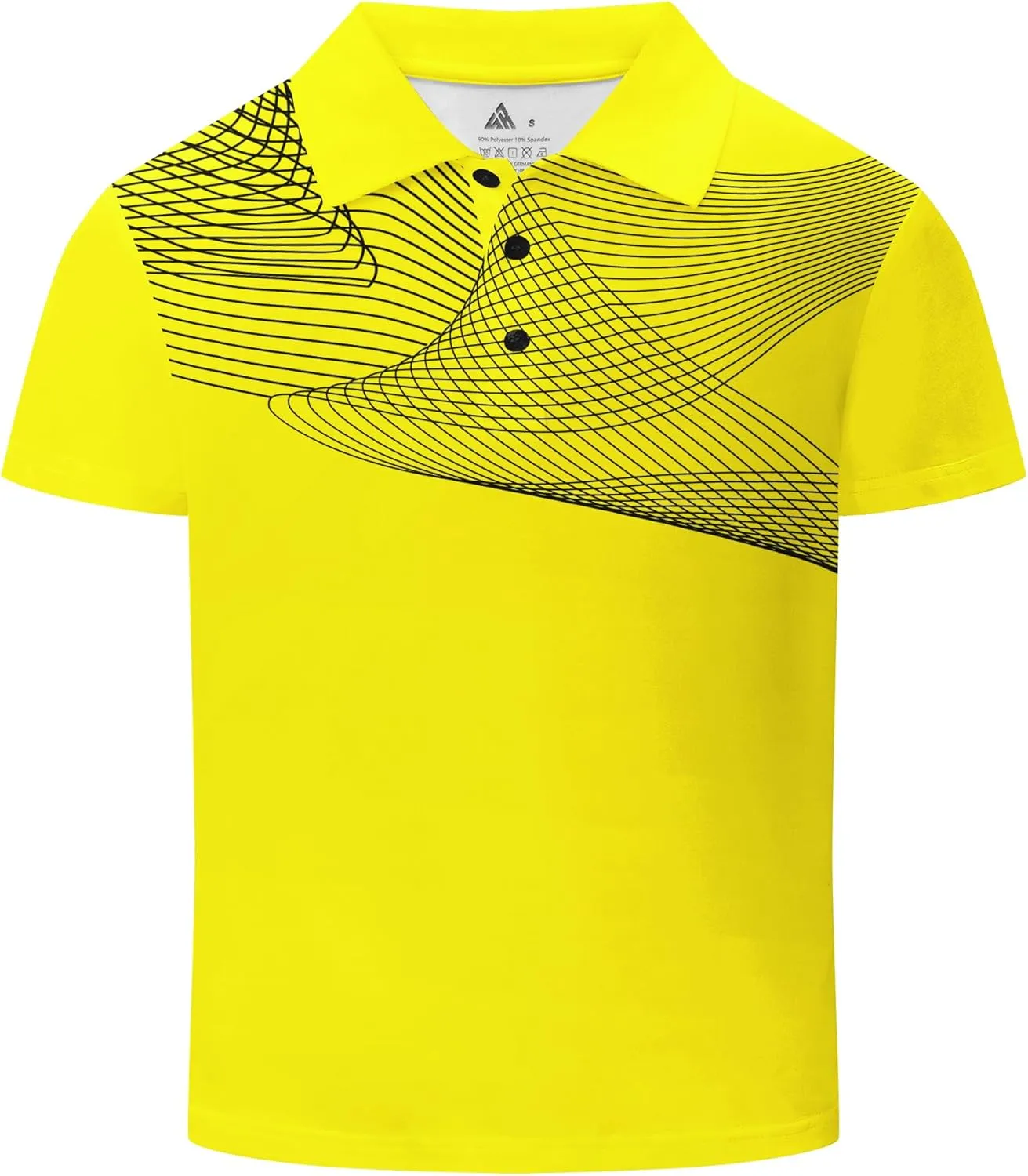 Boys Printed Polo Shirt Short Sleeve Stylish Moisture Wicking UPF 30  Performance Golf Shirts 7-16 Years