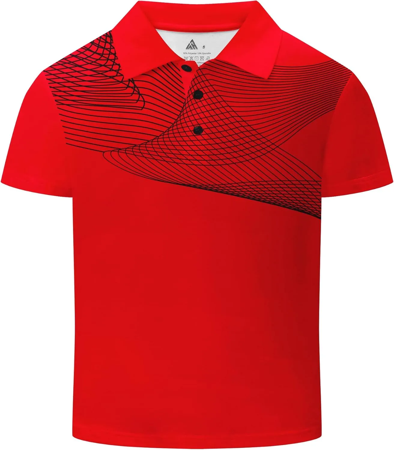 Boys Printed Polo Shirt Short Sleeve Stylish Moisture Wicking UPF 30  Performance Golf Shirts 7-16 Years
