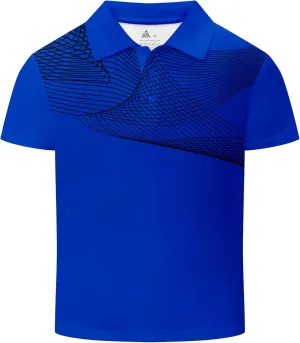 Boys Printed Polo Shirt Short Sleeve Stylish Moisture Wicking UPF 30  Performance Golf Shirts 7-16 Years