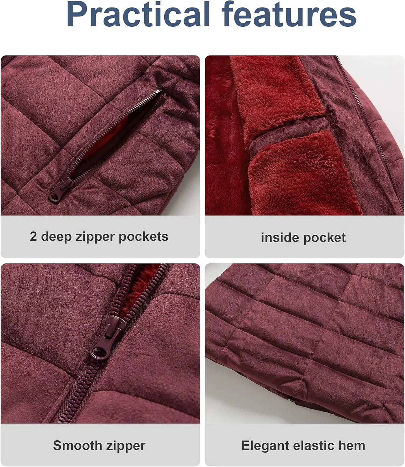 Chrisuno Women's Casual Short Winter Puffer Coat Soft Faux Fur Lining Lightweight Warm Jackets With Removable Hood