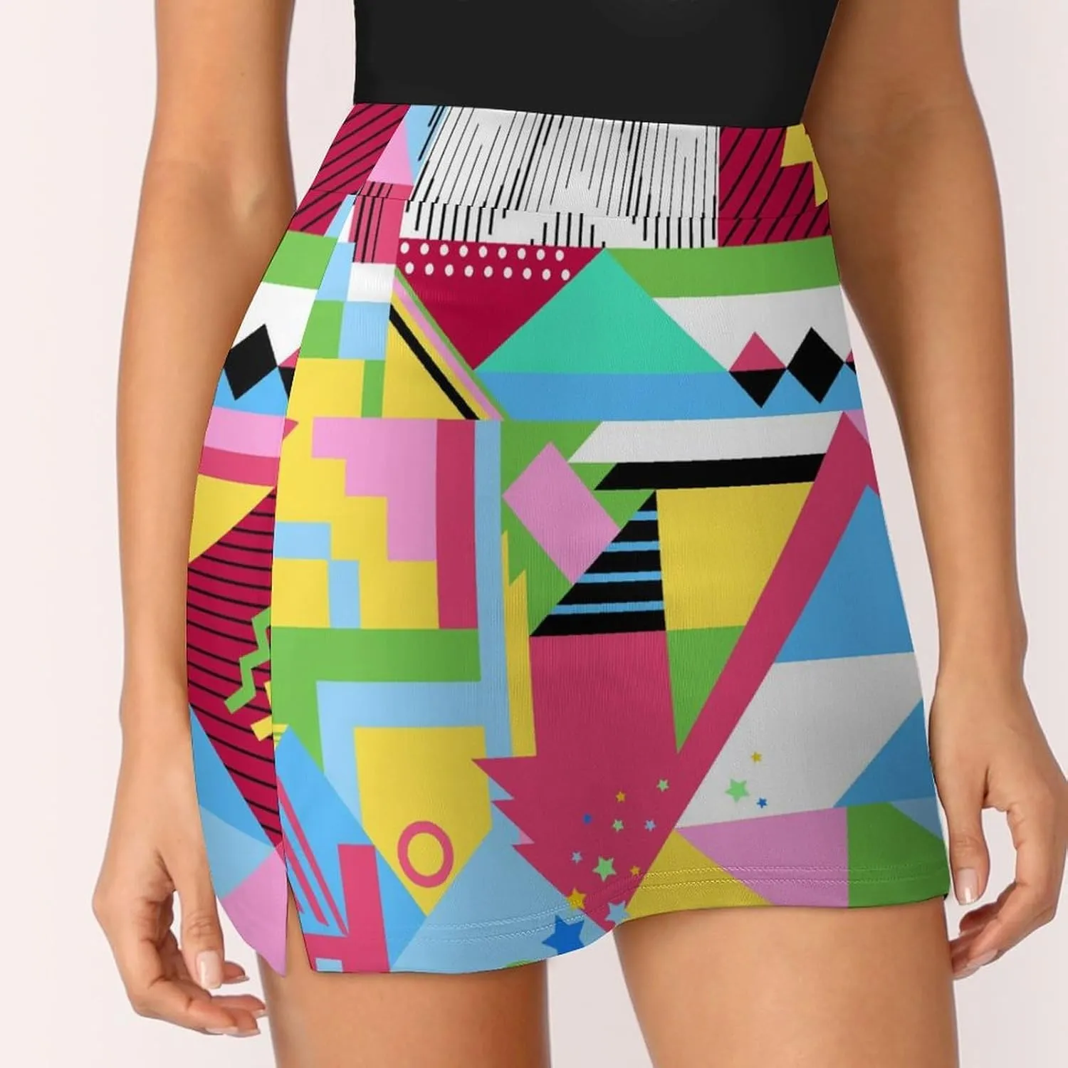 Colorful Flower Shorts Skirt Women Golf Skirt Tennis Skirt Mini Skirts High Waist Single Pocket Exercise Skorts