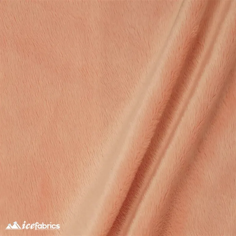 Coral Rich Solid Minky Fabric By The Roll ( 20 Yards ) Wholesale Fabric