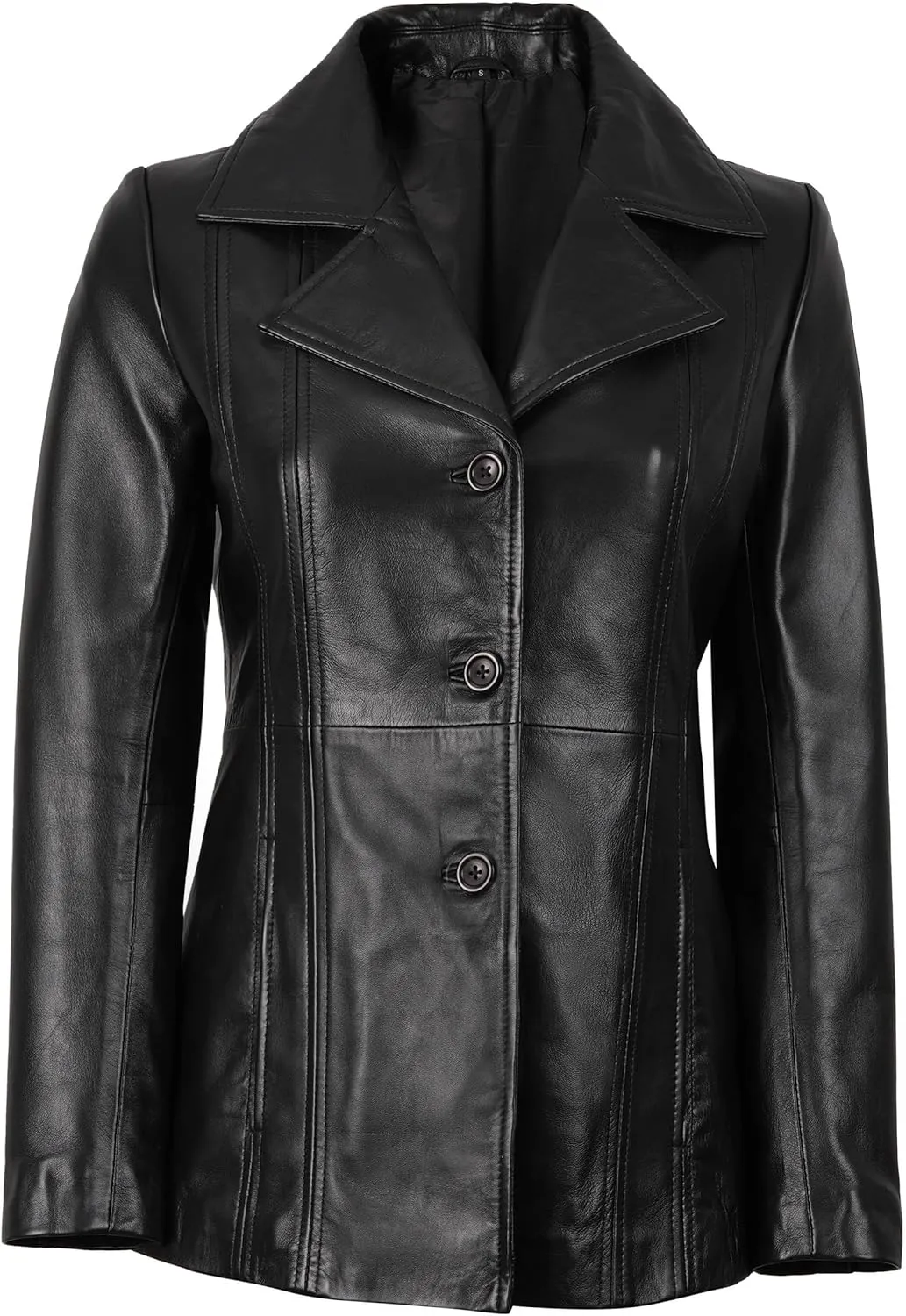 Decrum Leather Blazers for Women - Stylish Blazer Style Casual Real Lambskin Leather Jacket Women