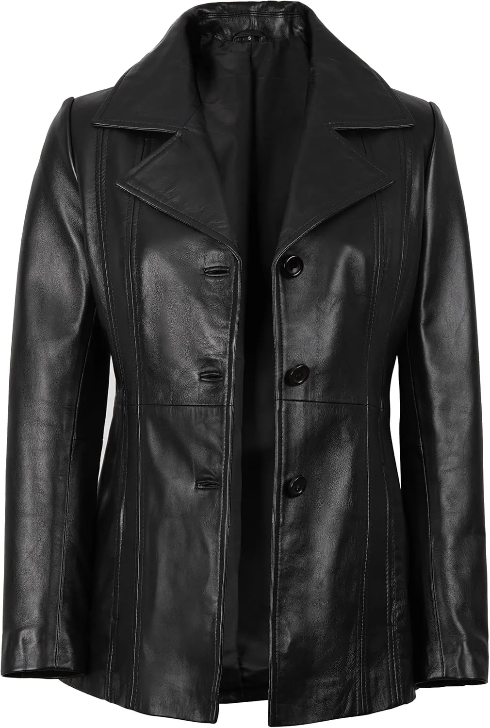 Decrum Leather Blazers for Women - Stylish Blazer Style Casual Real Lambskin Leather Jacket Women