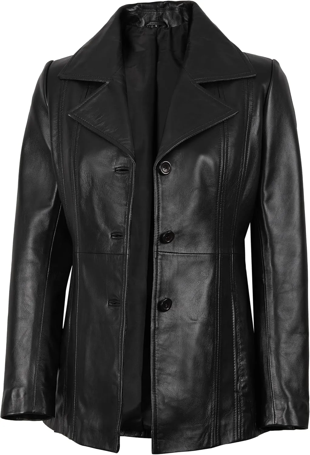 Decrum Leather Blazers for Women - Stylish Blazer Style Casual Real Lambskin Leather Jacket Women