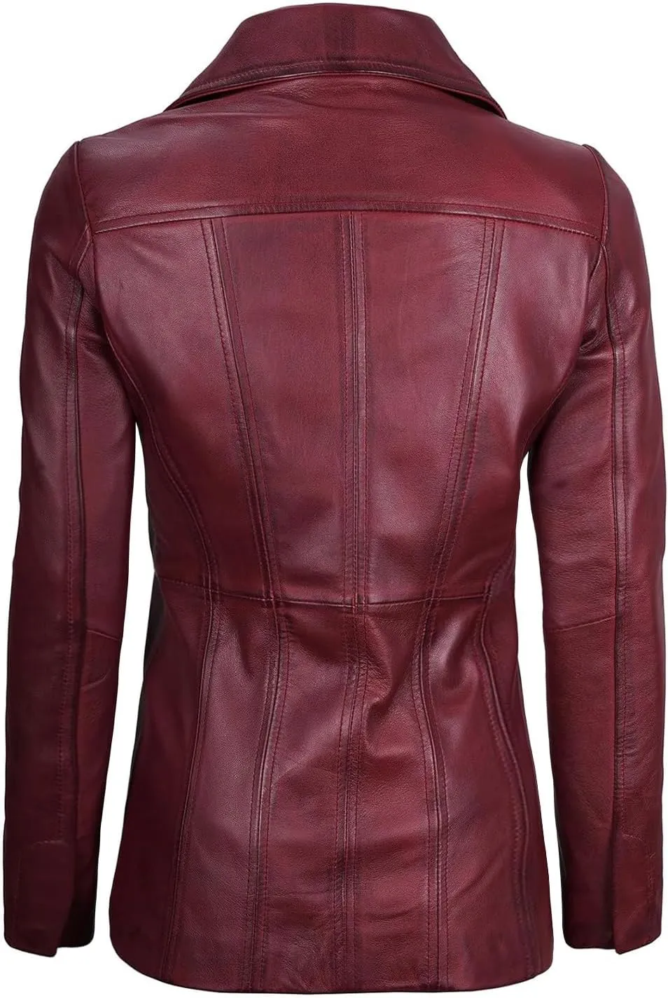 Decrum Leather Blazers for Women - Stylish Blazer Style Casual Real Lambskin Leather Jacket Women