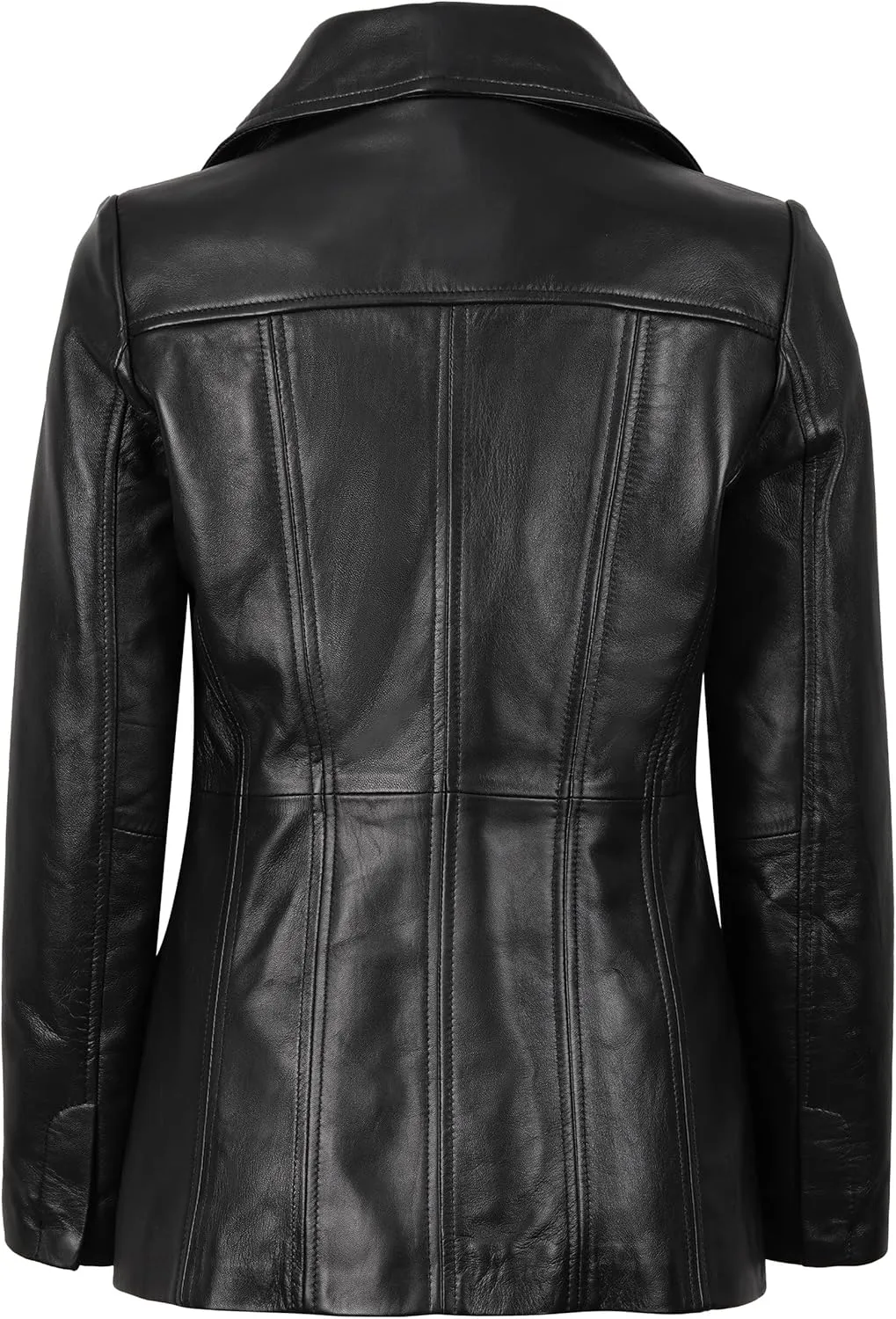 Decrum Leather Blazers for Women - Stylish Blazer Style Casual Real Lambskin Leather Jacket Women