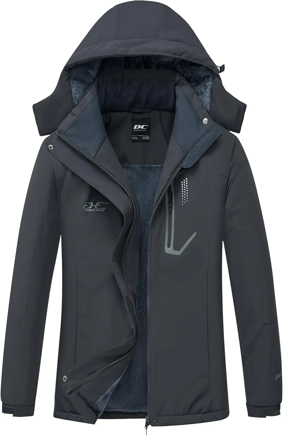 Diamond Candy Women's Winter Ski Jacket Hooded Windproof Warm Jackets Snow Waterproof Rain Coat