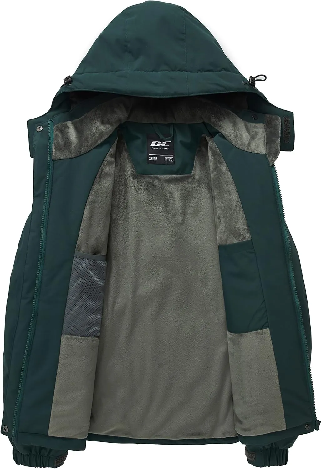 Diamond Candy Women's Winter Ski Jacket Hooded Windproof Warm Jackets Snow Waterproof Rain Coat