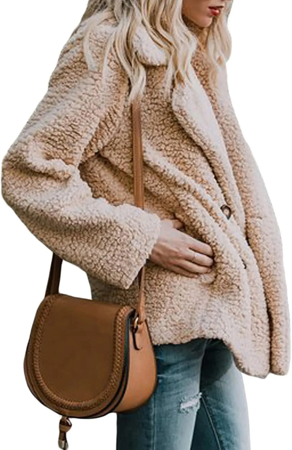 Dokotoo Womens 2024 Winter Fleece Teddy Bear Sherpa Jacket Coats with Pockets