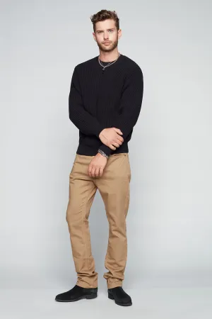 FRANKIE (3035 Series) - 5 Pocket Straight Fit French Terry Pants - Beige