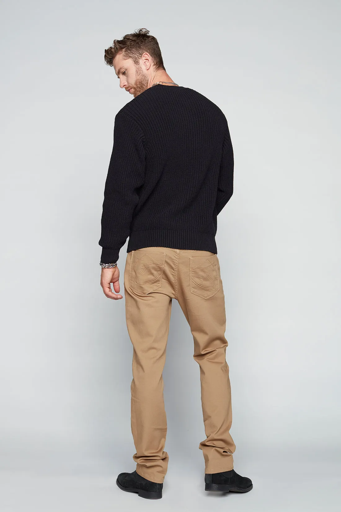 FRANKIE (3035 Series) - 5 Pocket Straight Fit French Terry Pants - Beige