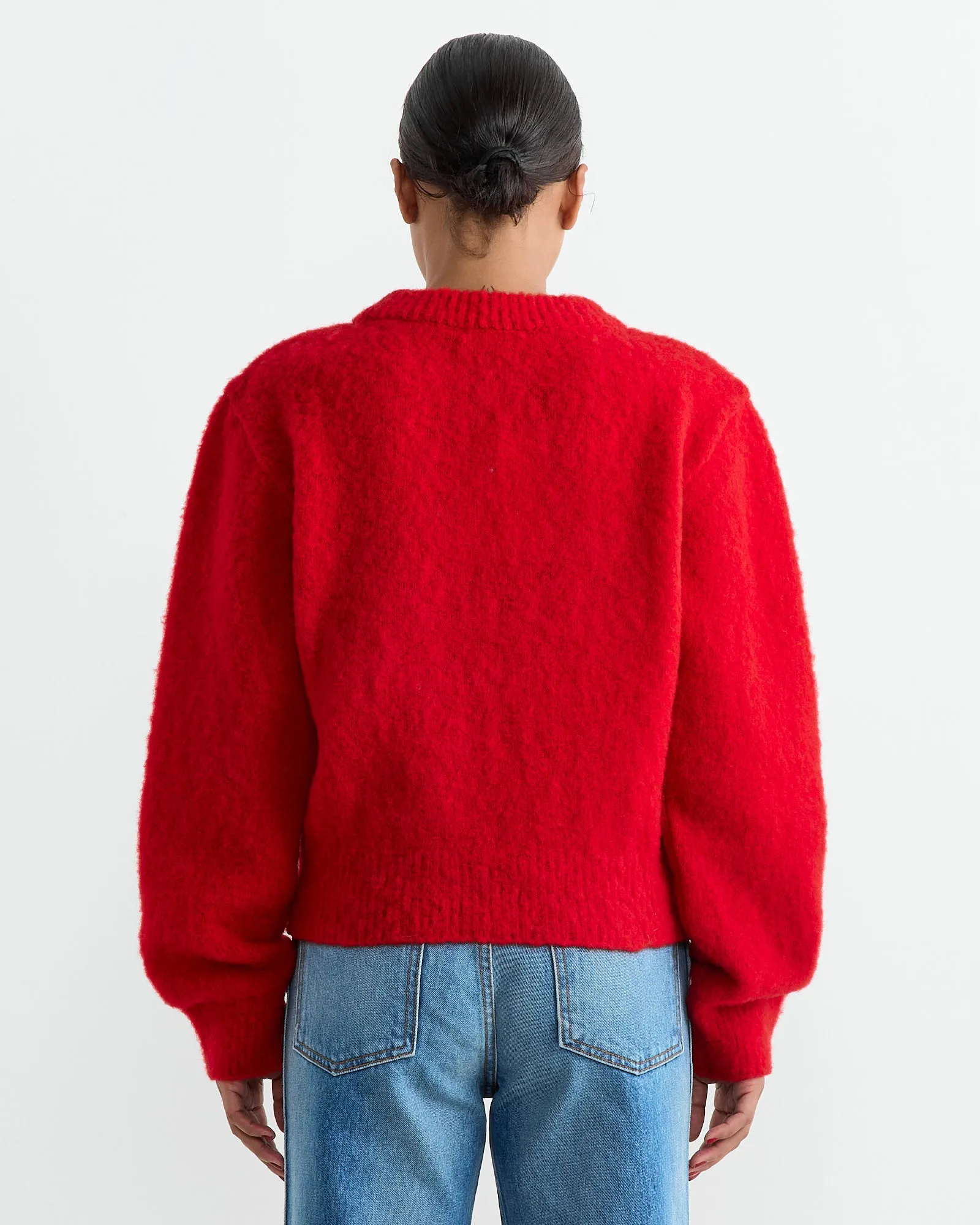 Furry Brushed Knit in Red