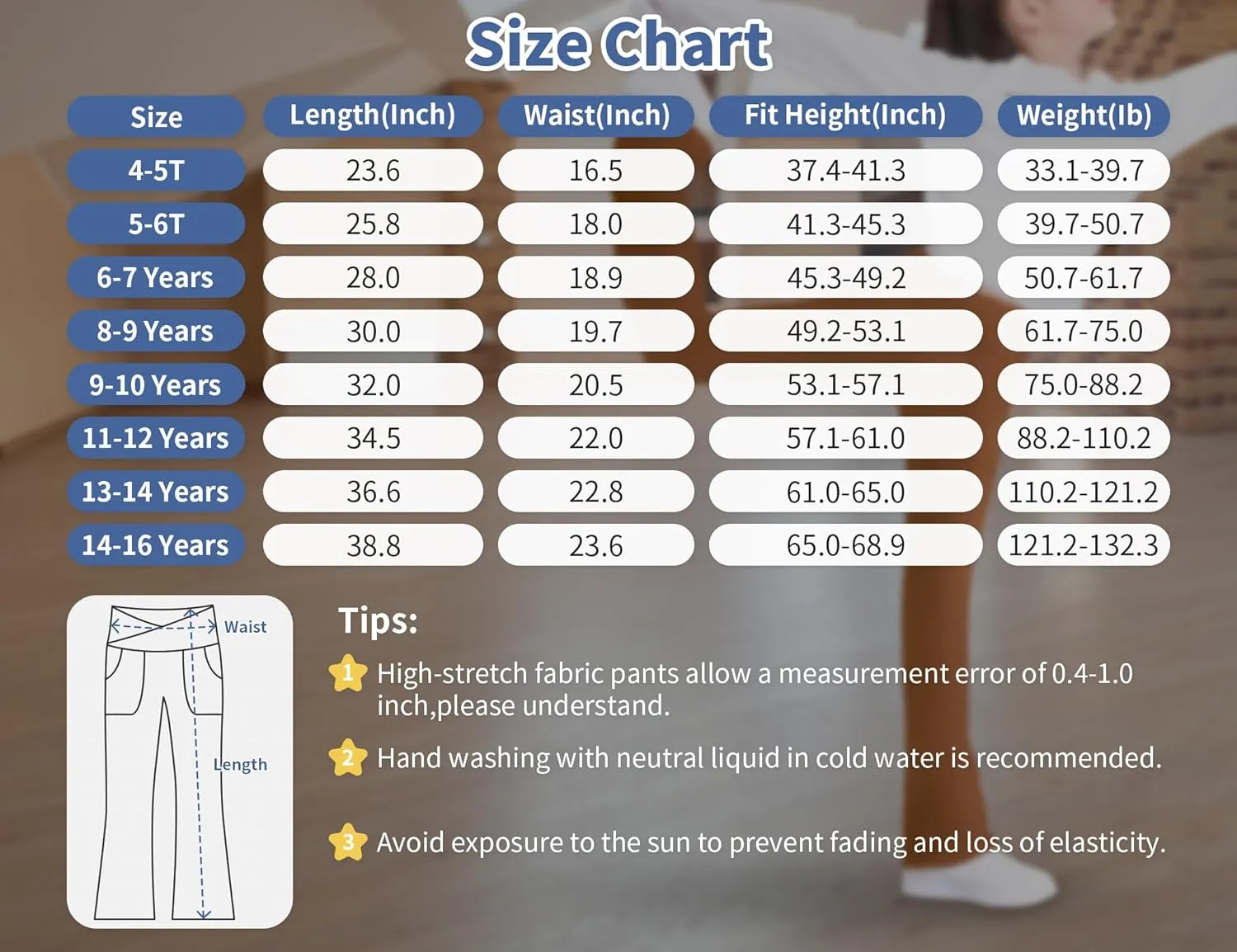 Girls' Leggings Cross Flare Pants with Pockets Black Soft Stretchy High Waisted Pants for Kids Child Yoga Dance