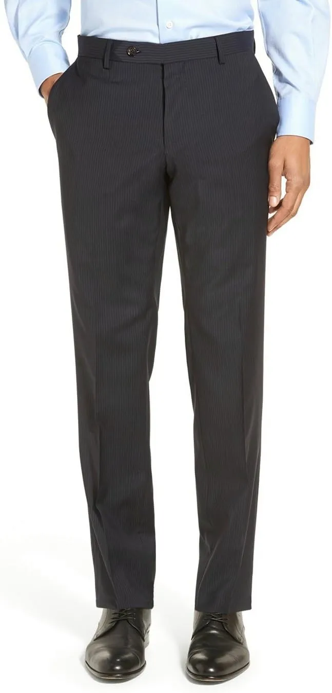 GN Luciano Men's Two Piece 2 Button Stripe Suit Modern Fit Jacket with Pant
