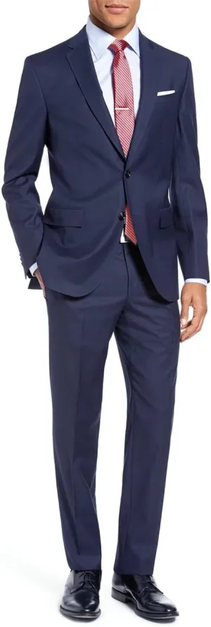GN Luciano Men's Two Piece 2 Button Stripe Suit Modern Fit Jacket with Pant