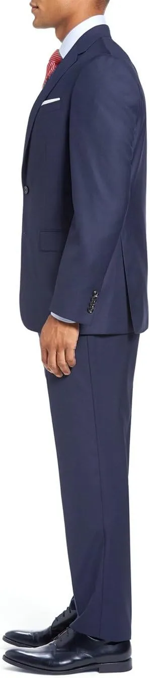 GN Luciano Men's Two Piece 2 Button Stripe Suit Modern Fit Jacket with Pant