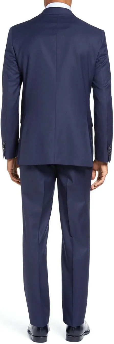 GN Luciano Men's Two Piece 2 Button Stripe Suit Modern Fit Jacket with Pant