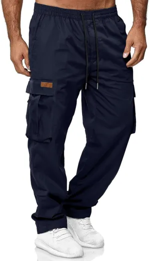 HOTake Men's Casual Cargo Sweatpants Waist Drawstring Joggers Hiking Tactical Pants for Men with Pockets