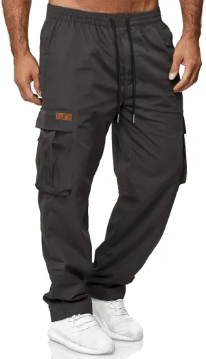 HOTake Men's Casual Cargo Sweatpants Waist Drawstring Joggers Hiking Tactical Pants for Men with Pockets