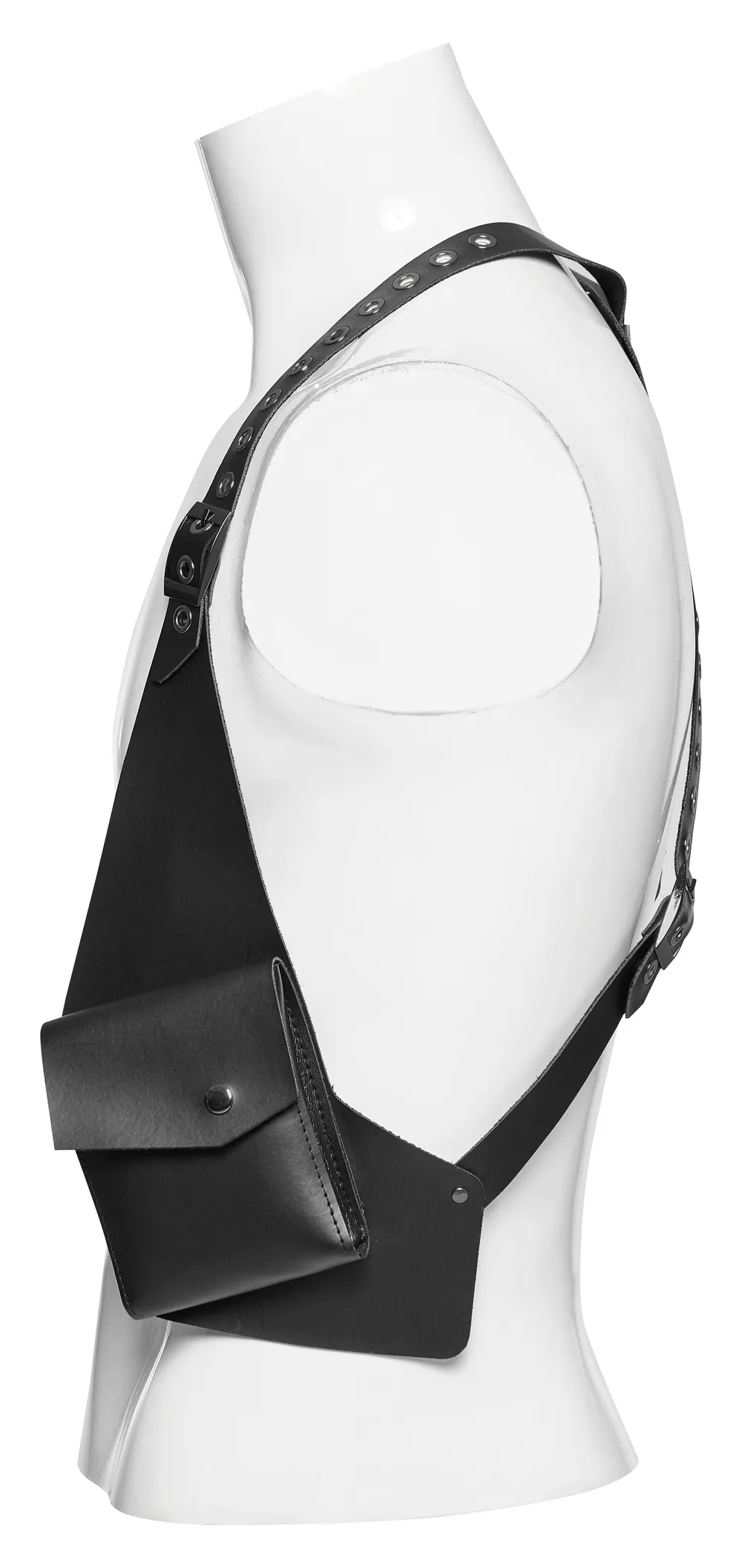 Leather Harness Chest Rig with Utility Pouches