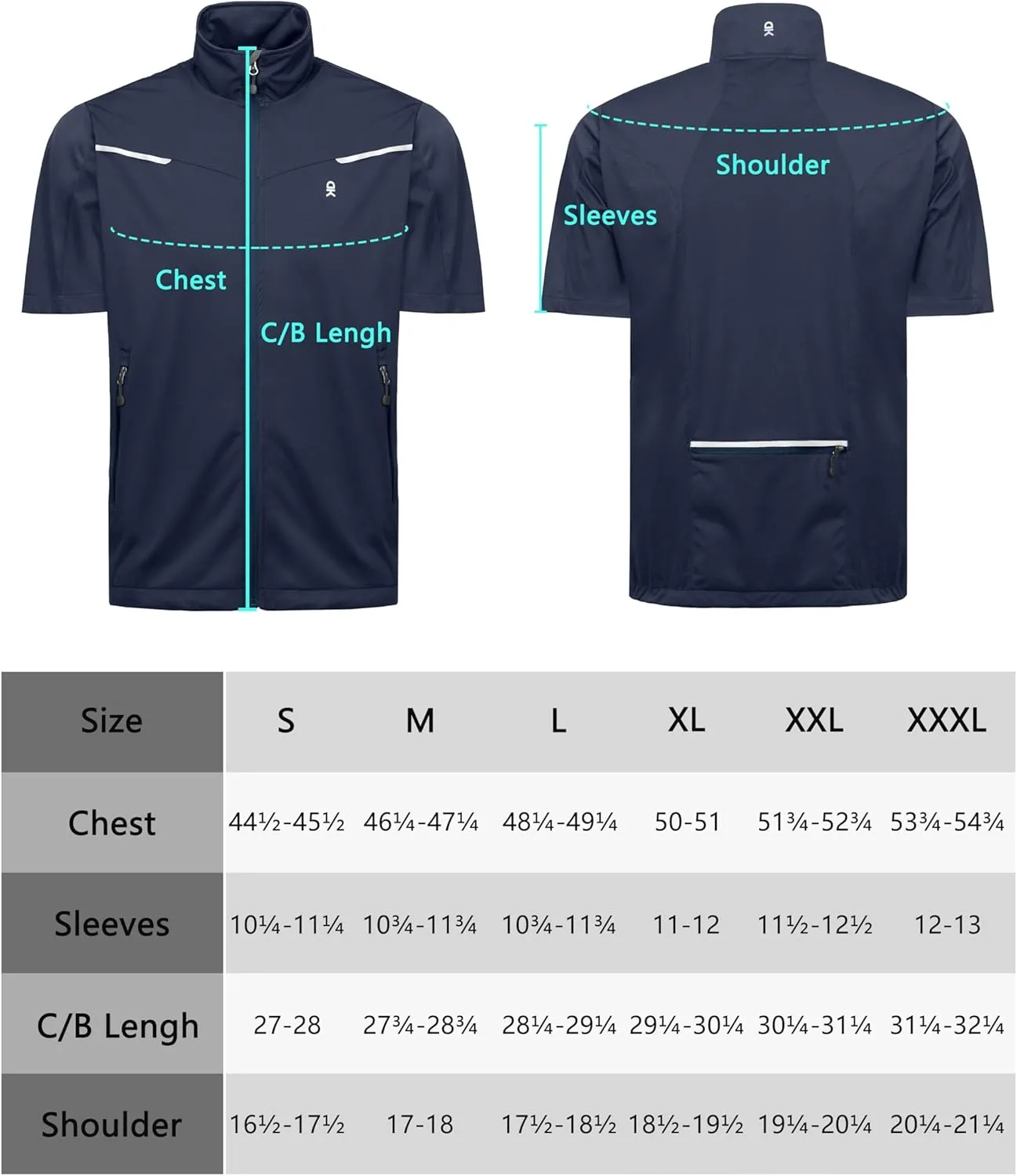 Little Donkey Andy Men's Lightweight Softshell Vests Short Sleeve Jackets for Golfing Hiking Running