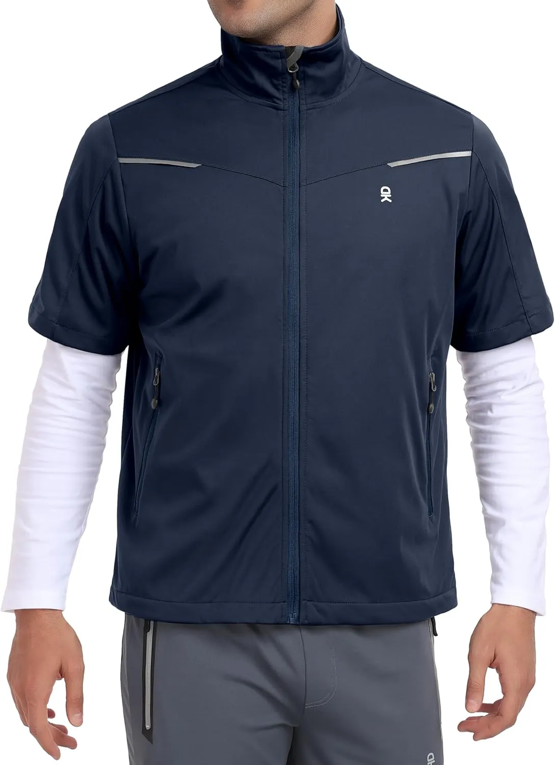 Little Donkey Andy Men's Lightweight Softshell Vests Short Sleeve Jackets for Golfing Hiking Running