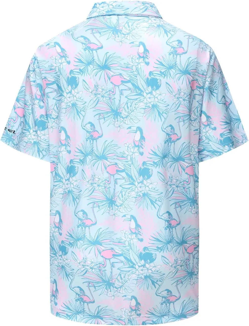 MAZEL Moisture Wicking Golf Polo Shirts for Men Dry Fit Performance Print Short Sleeve Golf Shirts