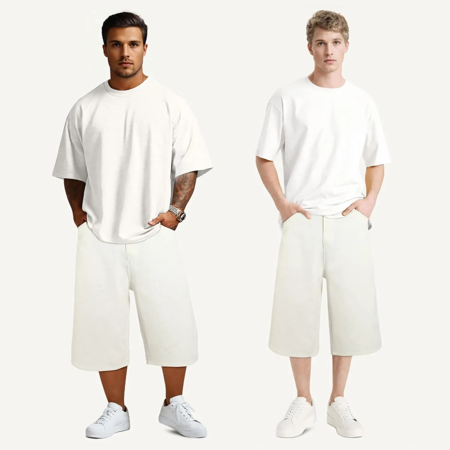 Men Baggy Jorts Y2k Streetwear Loose Fit Hip Hop Skateboard Denim Shorts