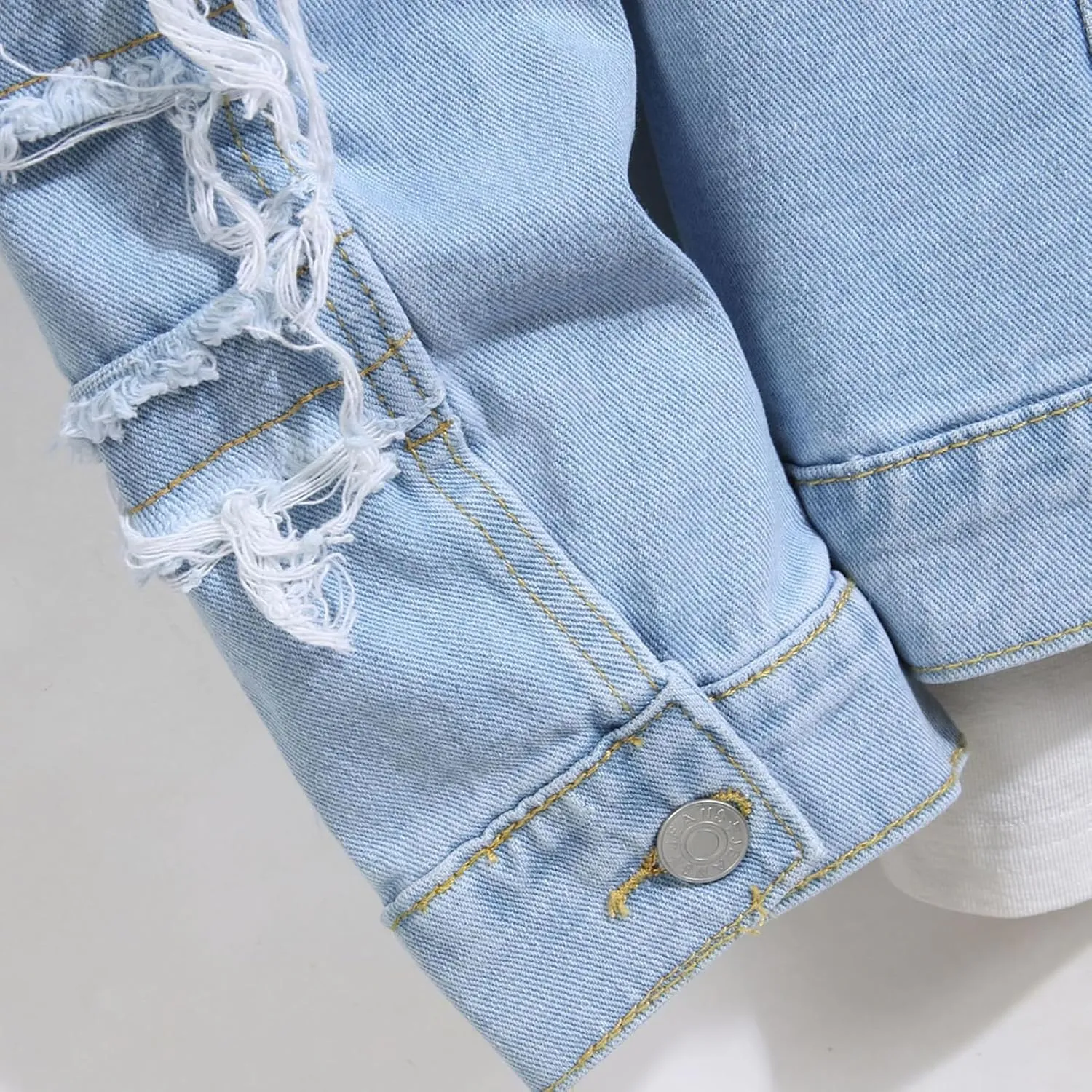 Men's Denim Jacket Ripped Slim Jean Jacket Streetwear Coat