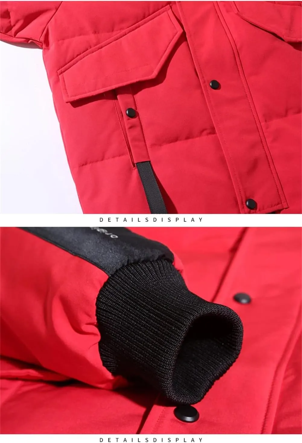 Men's Down Jacket Winter Casual Thick Warm Pockets Hooded Long Down Coat Parka