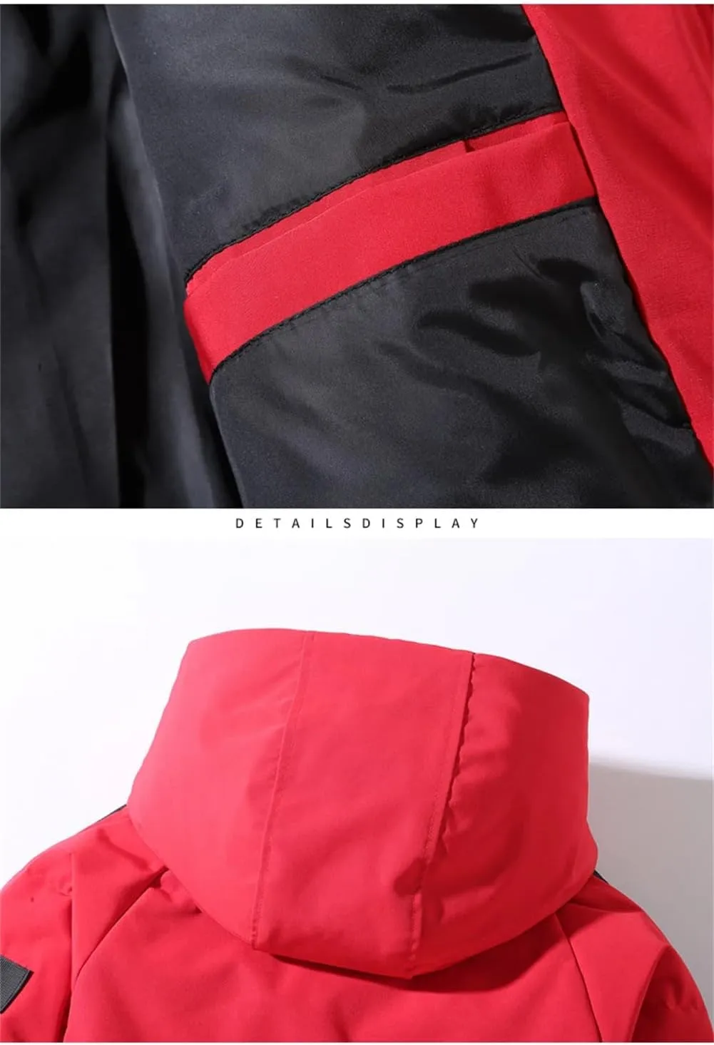 Men's Down Jacket Winter Casual Thick Warm Pockets Hooded Long Down Coat Parka