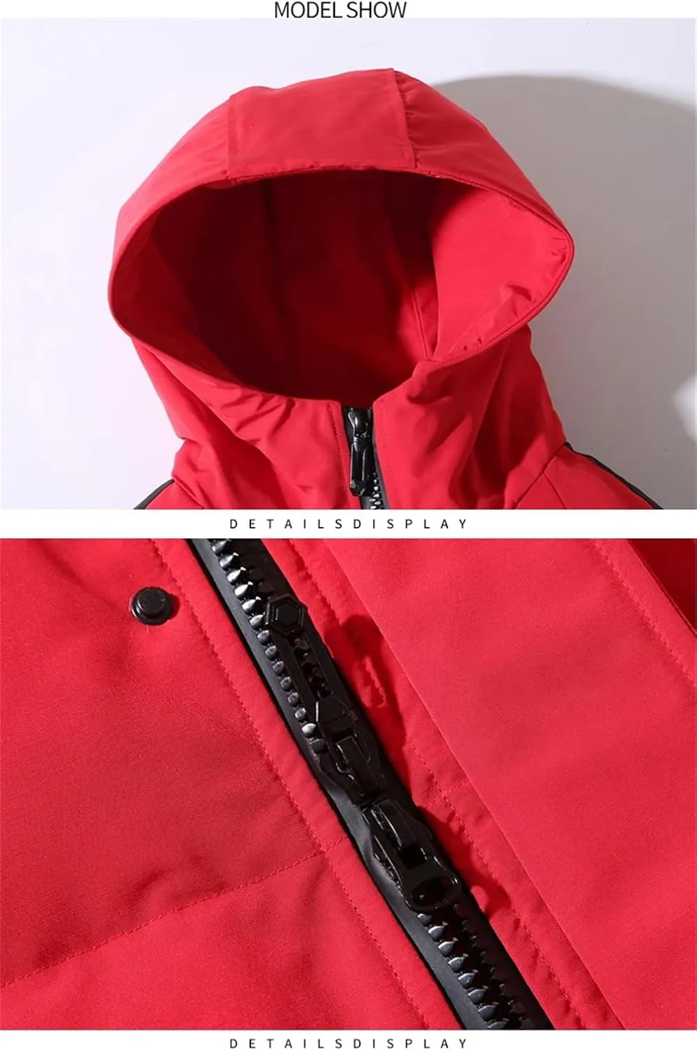 Men's Down Jacket Winter Casual Thick Warm Pockets Hooded Long Down Coat Parka