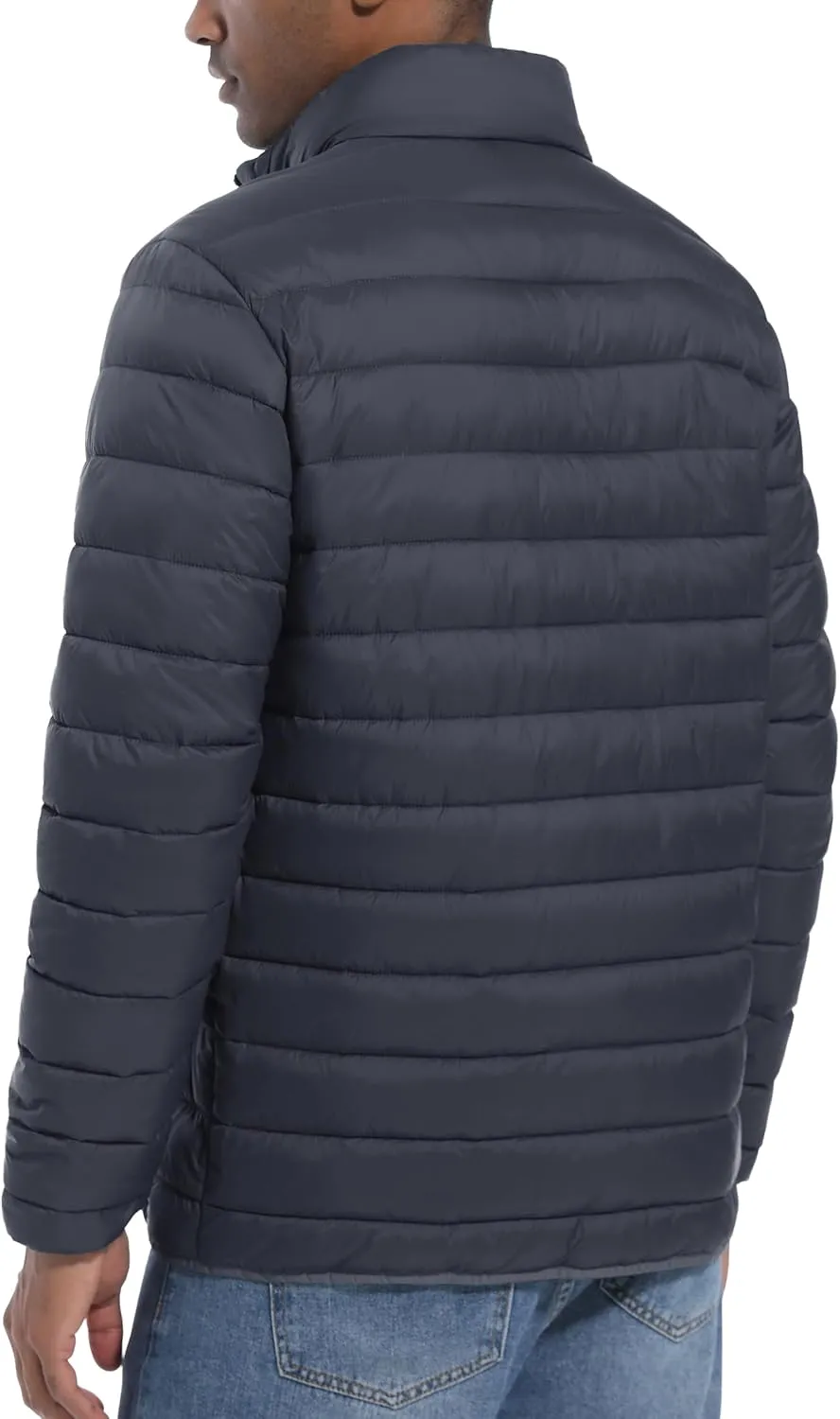 Mens Lightweight Puffer Jackets Warm Puffy Winter Down Jacket Windproof Water Repellent Quilted Coat