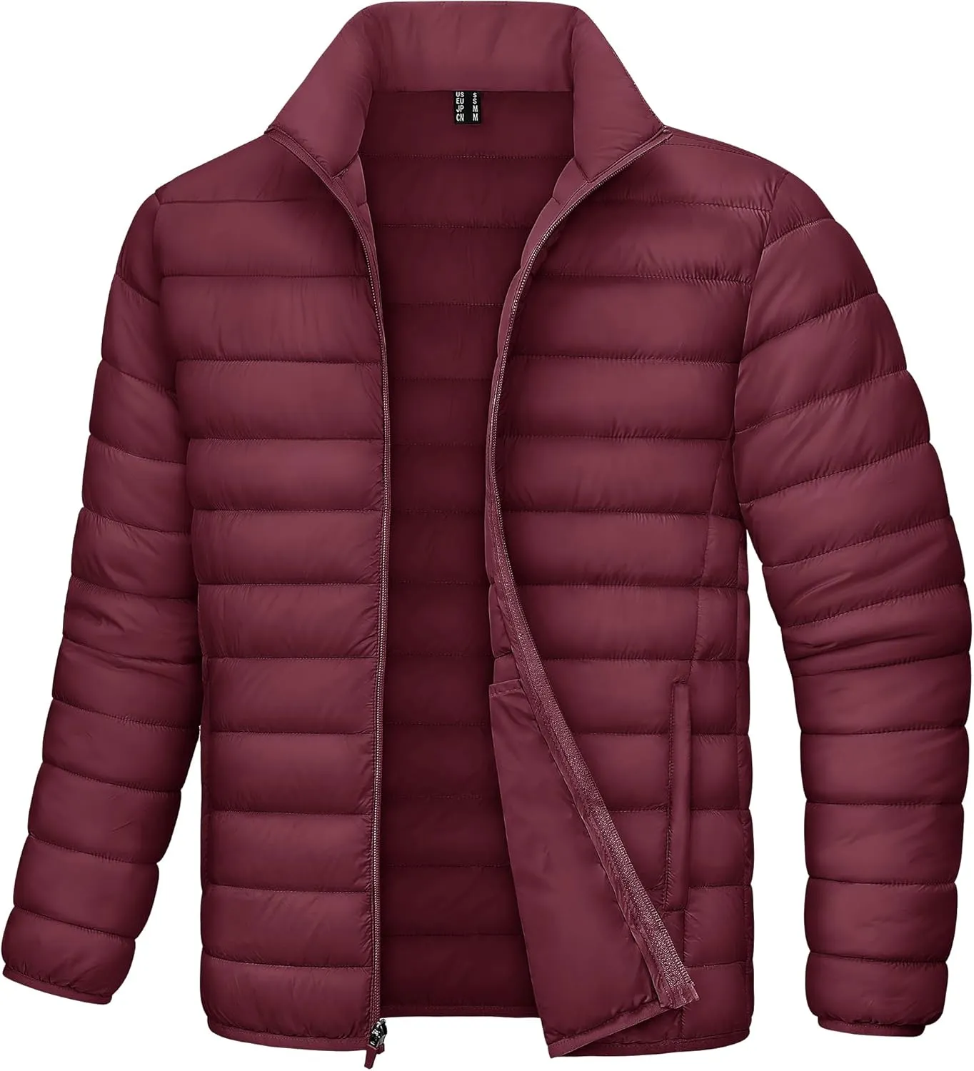 Mens Lightweight Puffer Jackets Warm Puffy Winter Down Jacket Windproof Water Repellent Quilted Coat