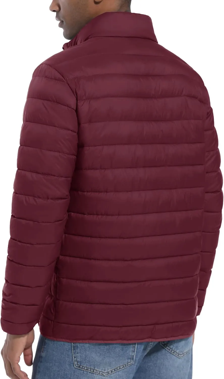 Mens Lightweight Puffer Jackets Warm Puffy Winter Down Jacket Windproof Water Repellent Quilted Coat